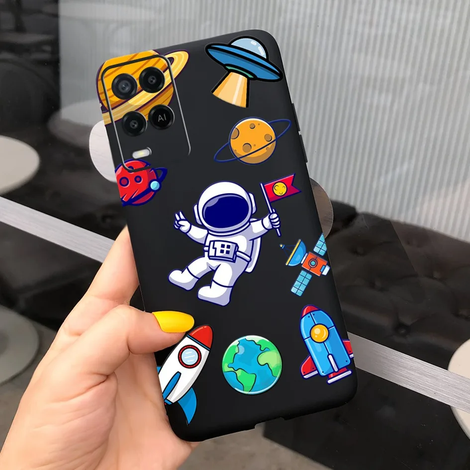 oppo phone back cover TPU Case For OPPO A54 Cover For OPPOA54 A54 5G Funda New Fashion Sky Astronaut Phone Coque For OPPO A54 2021 CPH2239 Cover 6.51" oppo flip cover