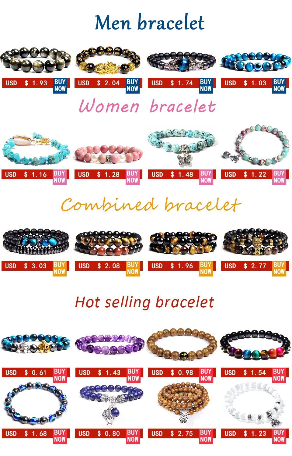 Changing Color Bracelet Fashion Natural Stone Beads Bracelets For Women Men Mood Emotion Feeling Temperature Jewelry Wholesale