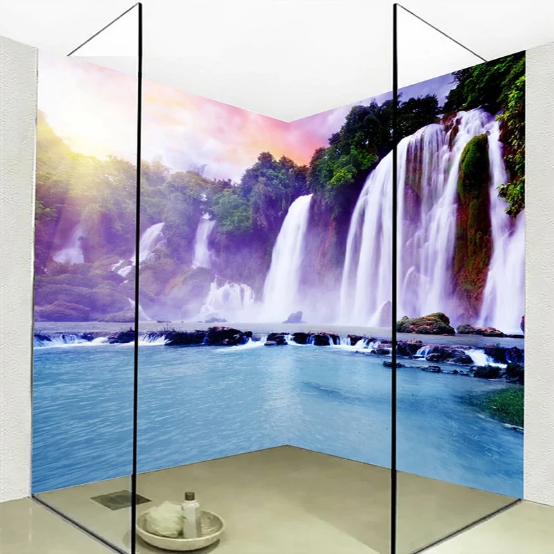 Mural 3D autoadhesivo para baño Paisaje natural de cataratas Especial Baños MURALES 3D AUTOADHESIVOS Naturaleza