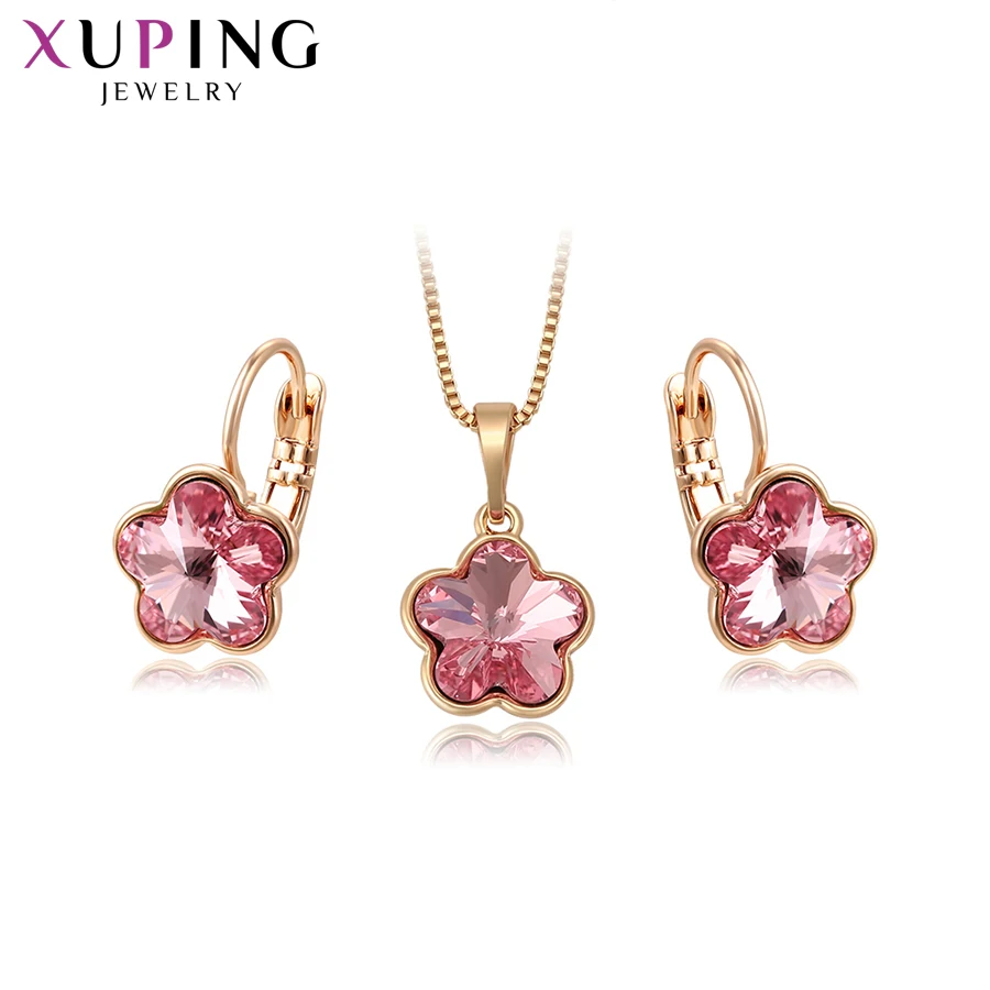 

Xuping Jewelry Flower Shape Set for Women Girls Crystals from Swarovski Romantic Sweet Little Fresh Party Gift S184.2-65587