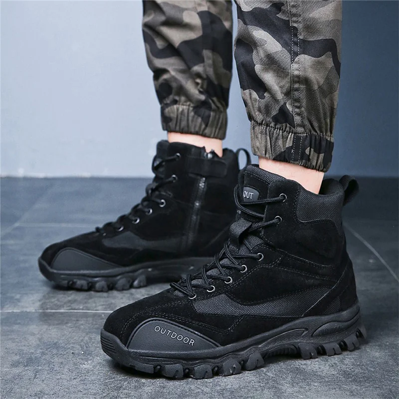 Zapatos De Hombre/ г. Мужские зимние походные ботинки тактические ботинки на меху Мужская Высококачественная плюшевая Уличная обувь, большие размеры 5