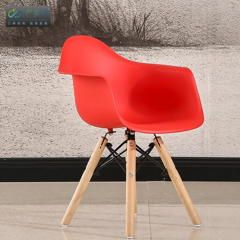 Nordic children furniture kids stool plastic wood chair children toddler designer fashion Kids chair home furniture dropshipping - Цвет: red