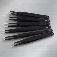 Антистатические пинцеты высокой точности из нержавеющей стали заостренный носок изогнутые пинцеты косметические ресницы Маникюр Птичье гнездо гребень для волос