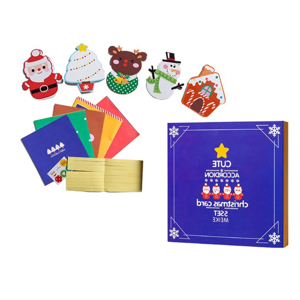 Рождественский ручной работы DIY игрушка мини Санта Клаус веселая Рождественская елка бумага поздравительные открытки пожелания ремесло игрушка подарок карточки для фестиваля - Цвет: Blue