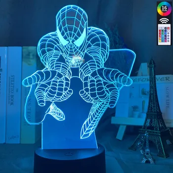 

3d Led Night Light Lamp for Child Bedroom Marvel Spider Man Decor nightlight Cool Superhero Spiderman Light for Christmas Gift