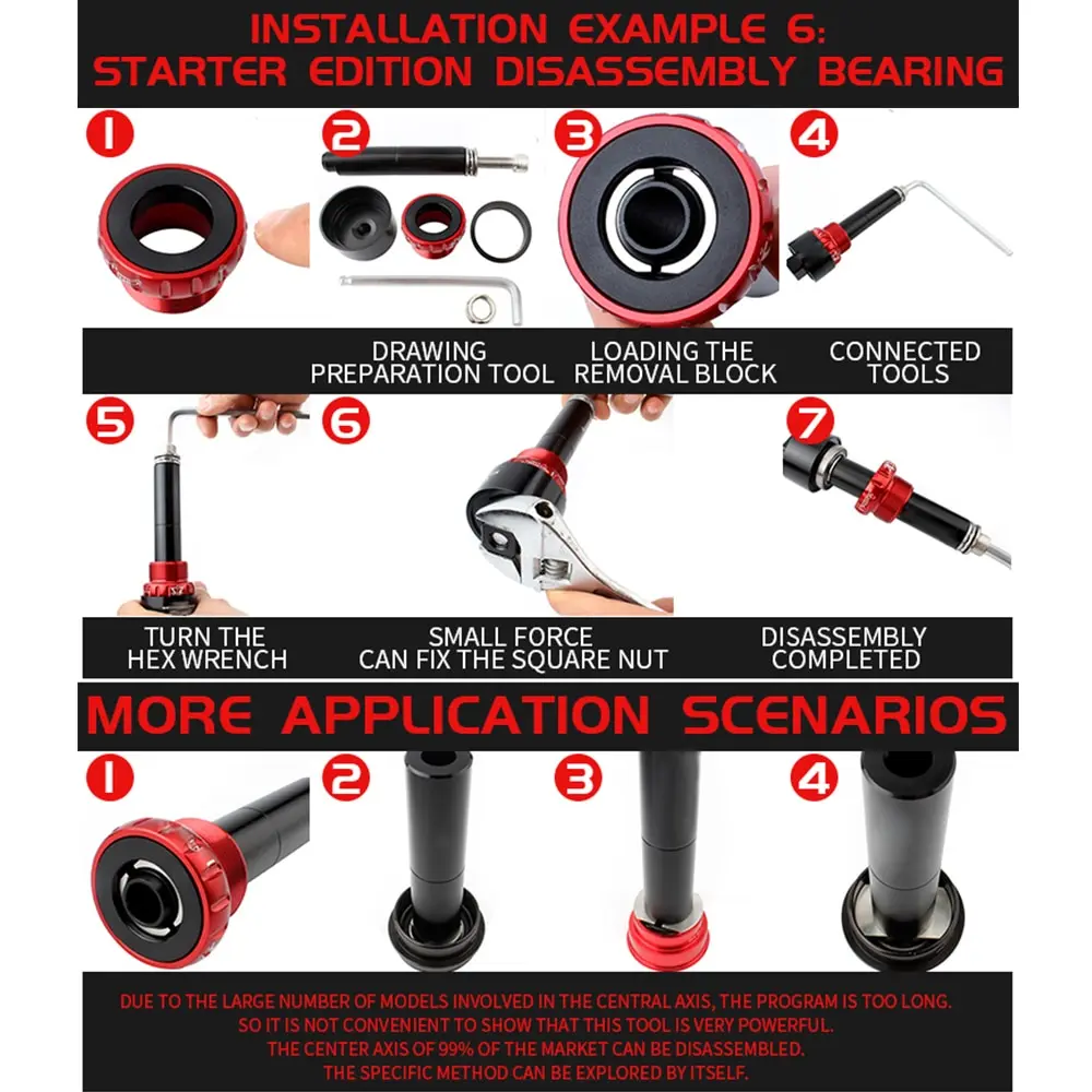 Lixada Bicycle Bottom Bracket Install and Removal Tool Kit Bike Bottom Bracket Remover for BB86/BB30/BB91/BB92/PF30
