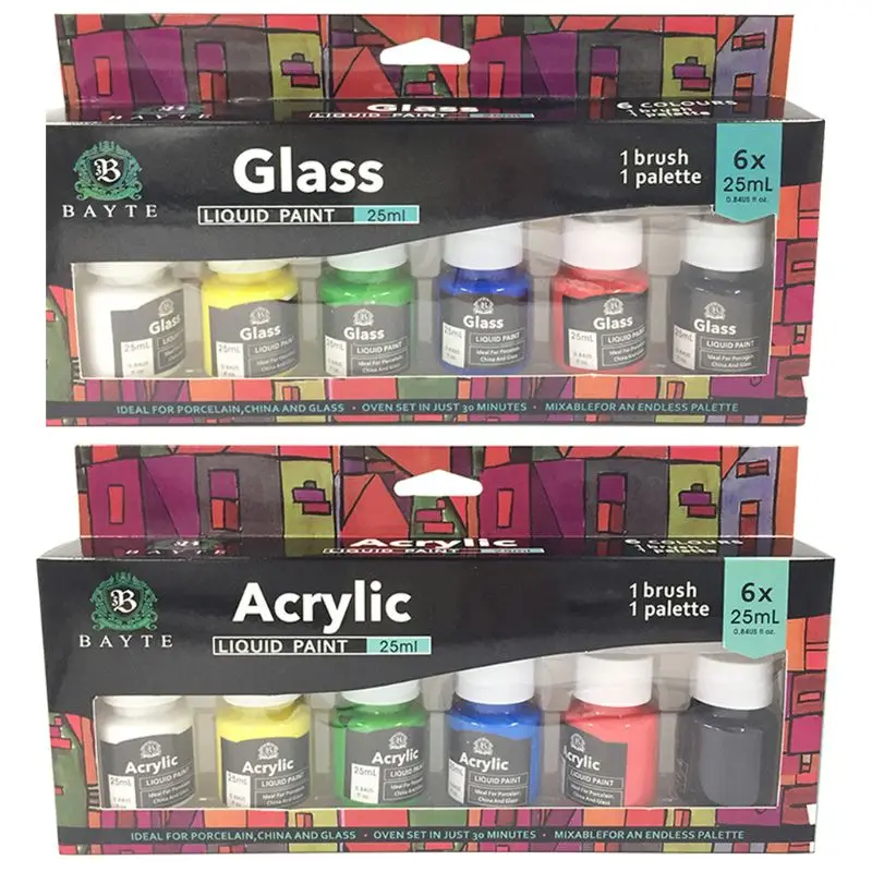 

6 Color 25ml Heavy Body Colors Pigments Acrylic Paint Set for Painting Crafts