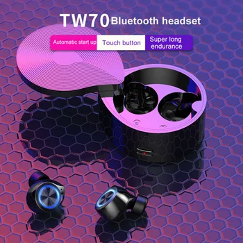 

Newest TW70 Mini Wireless Bluetooth 5.0 TWS In-Ear Earbuds Earphones Touch Control 3D Stereo Earpiece With Charge Box