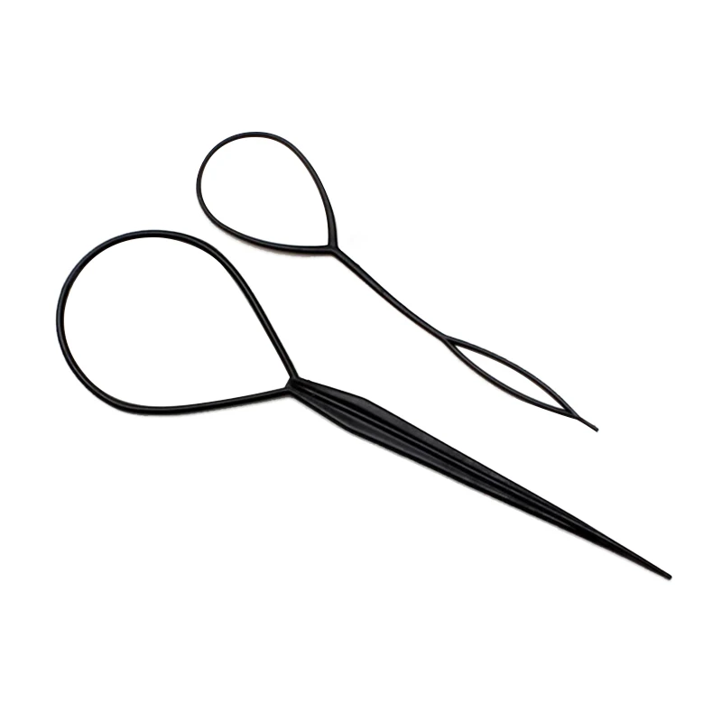 

2pcs Ponytail Creator Braider Maker Styling Tool Plastic Loop Styling Tools Black Hail Clip Styling Tool Loop Tools Fashion