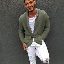 MJARTORIA, кардиган, мужской свитер с длинным рукавом, пальто с карманом, зима и осень, повседневный однотонный кардиган, Pull Homme Hiver