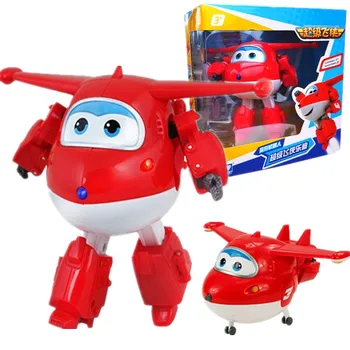 

BIG!15cm ABS Super Wings Deformation Aircraft Robot Moving Doll Super Wings Children Deformation Toy anime action figure Gift