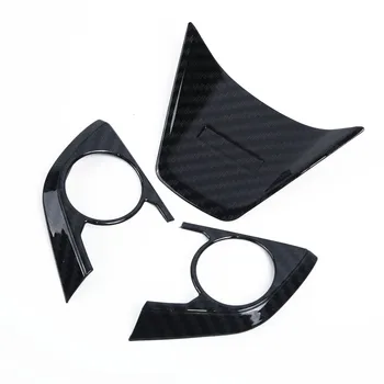 

3×/kit Car Carbon Fiber Steering Wheel Button Frame Cover Shell For Toyota Camry