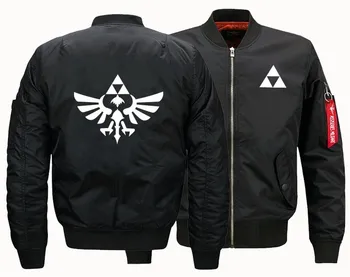 

2020 New Men's flight jacket wool liner print The legend of zelda fastest speed of transportation plus size