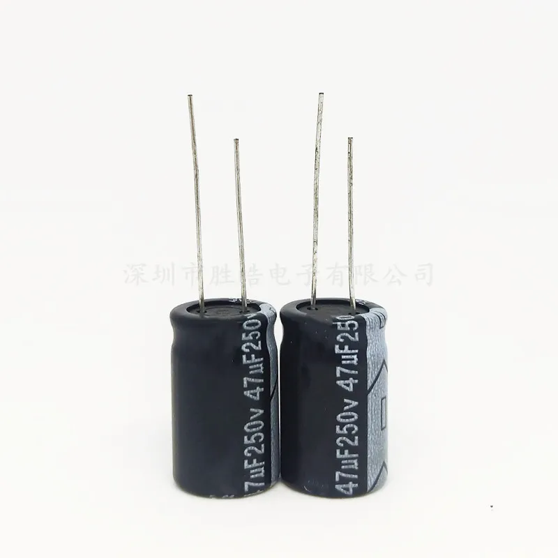 10pcs 250V47UF Volume 13x21mm Aluminum Electrolytic Capacitor 250V47UF Size：13X21（MM）