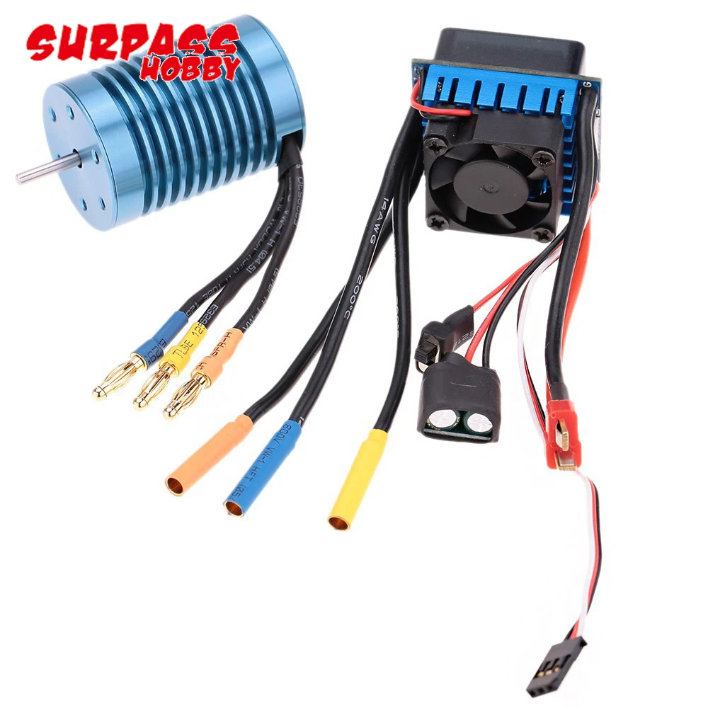 

2pcs/set RC 4370KV/3930KV/3300KV/3000kv Sensorless Brushless Motor & 45A Brushless ESC F540 combo For 1/10 RC Racing Car Boat