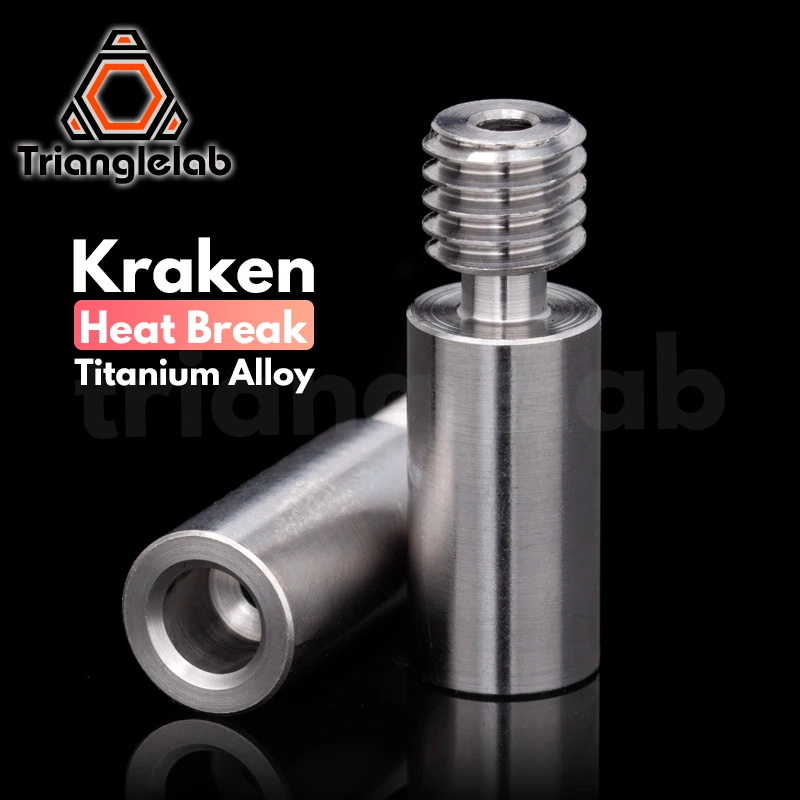 R Trianglelab Titanium Alloy Kraken Heatbreak V6 Smooth Heat Break For v6 Chimera+ Extrusion HOTEND Heater Block 1.75MM Filament 3d printer throat ender3 cr10 titanium alloy bi metal heatbreak for cr10 ender 5 3 cr 10s 1 75mm filament smooth heat break