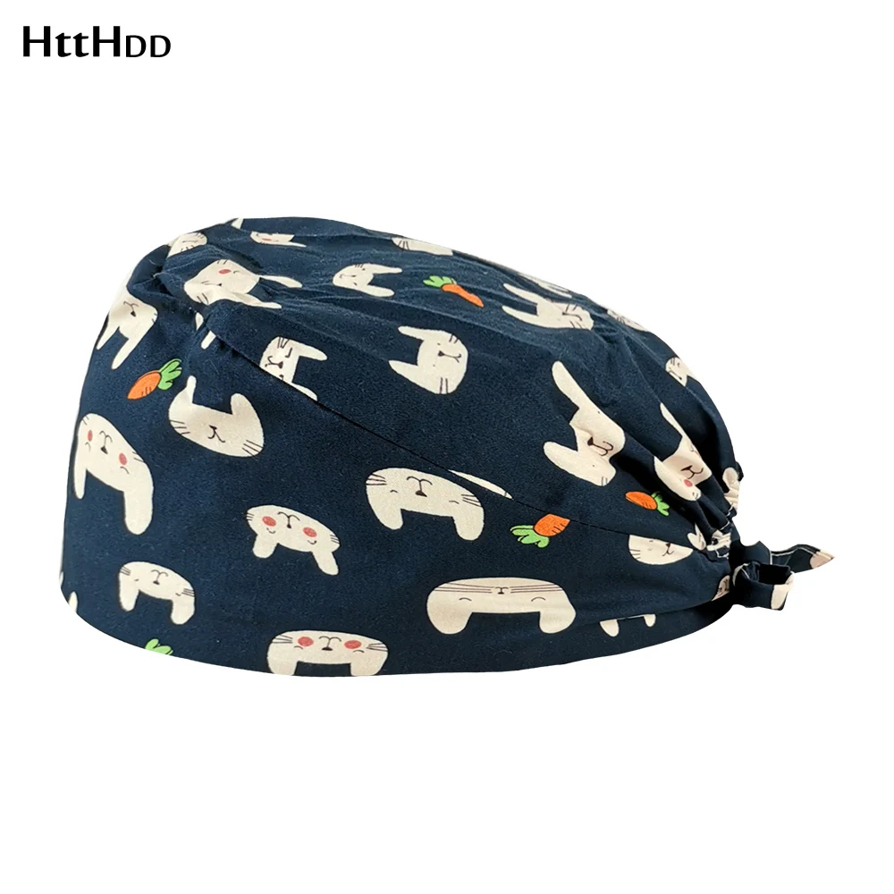 

Print Beauty salon working Hat Adjustable scrub hat scrub cap Cartoon Rabbit Clean hat scrubs work hat Spa Hat Dust cap New