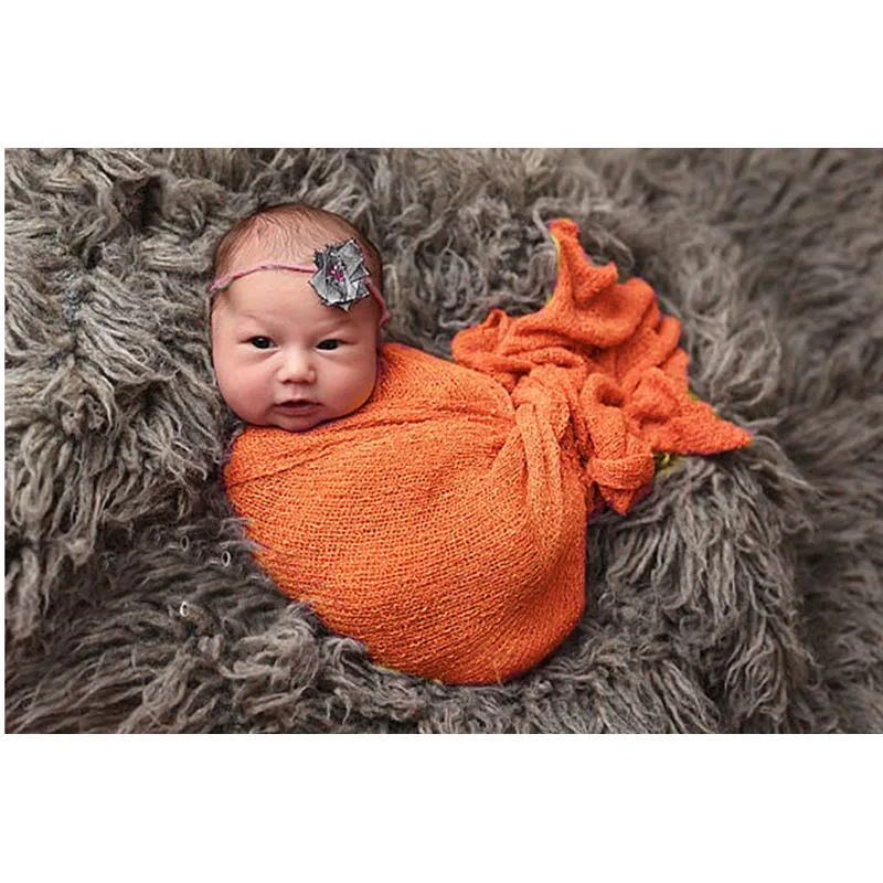 Новинка 35*150 см растягивающаяся Двусторонняя обертка для новорожденных реквизит для фотосессии Детские аксессуары для фотосессии фотография для студии - Цвет: Оранжевый
