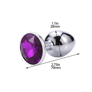 Gem Anal Plug Sex Toys Mini Round Shaped Metal Stainless Smooth Steel Butt Small Tail Female/Male Dildo Intimate Goods 5