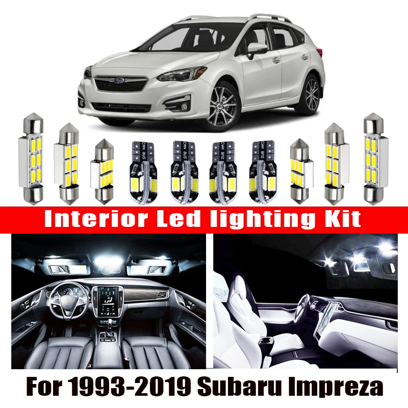 Для Subaru Impreza 1993 2019 белые автомобильные аксессуары без ошибок Canbus светодиодный