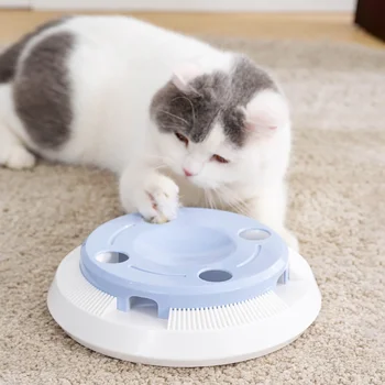 

Electric Plastic Cat Toy Feather Automatic Retractable Cat Stick Turntable Non-slip Base Pet Kitten Interactive Playthings