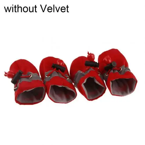Red without Velvet Нескользящая Мягкая Водонепроницаемая Обувь для собак и щенков; носки для дождливой погоды - Цвет: Red without Velvet