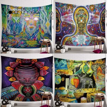 

Psychedelic Brainstorming Wall Tapestry Artist Painting Pharaoh Devil's Eye Tears God Home Living Room Decor Tapestries