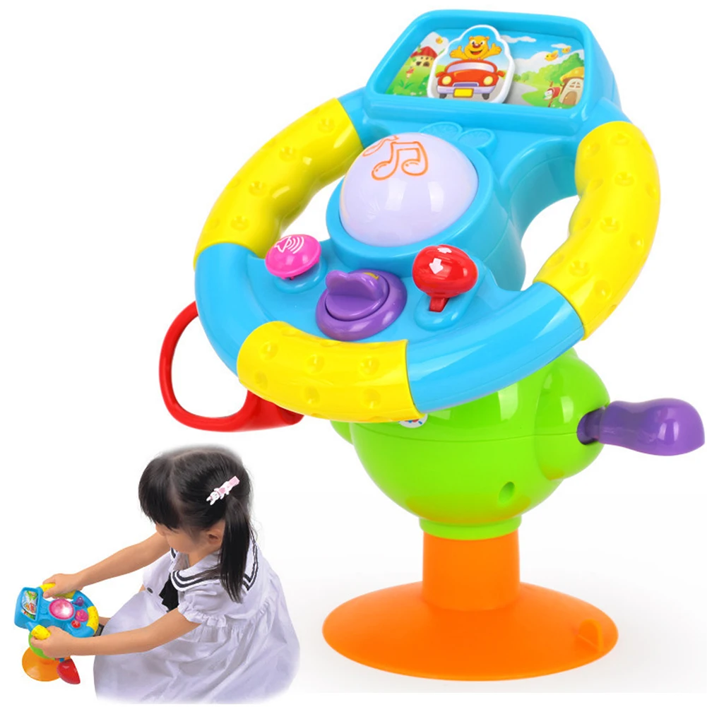 Мини-девочка Забавный мальчик зеркальный Рог Музыкальный руль игрушка подарок Вождение моделирование ребенок автомобиль раннее образование обучение