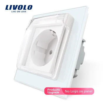 

Livolo EU Standard Waterproof Power Outlet with 2 Pins , Glass Panel,Wall Socket, AC110~250V 16A Plug with Waterproof Cover