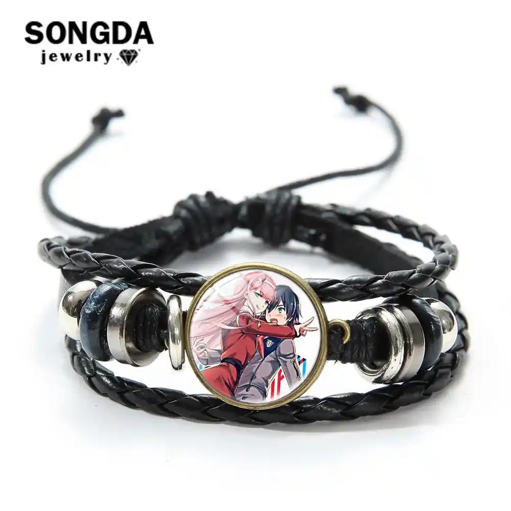 Songda最愛にfranxx多層レザーブレスレット 02 ゼロ 2 ヒロカップルアニメパターンガラスドームのブレスレットコスプレギフト チャームブレスレット Aliexpress