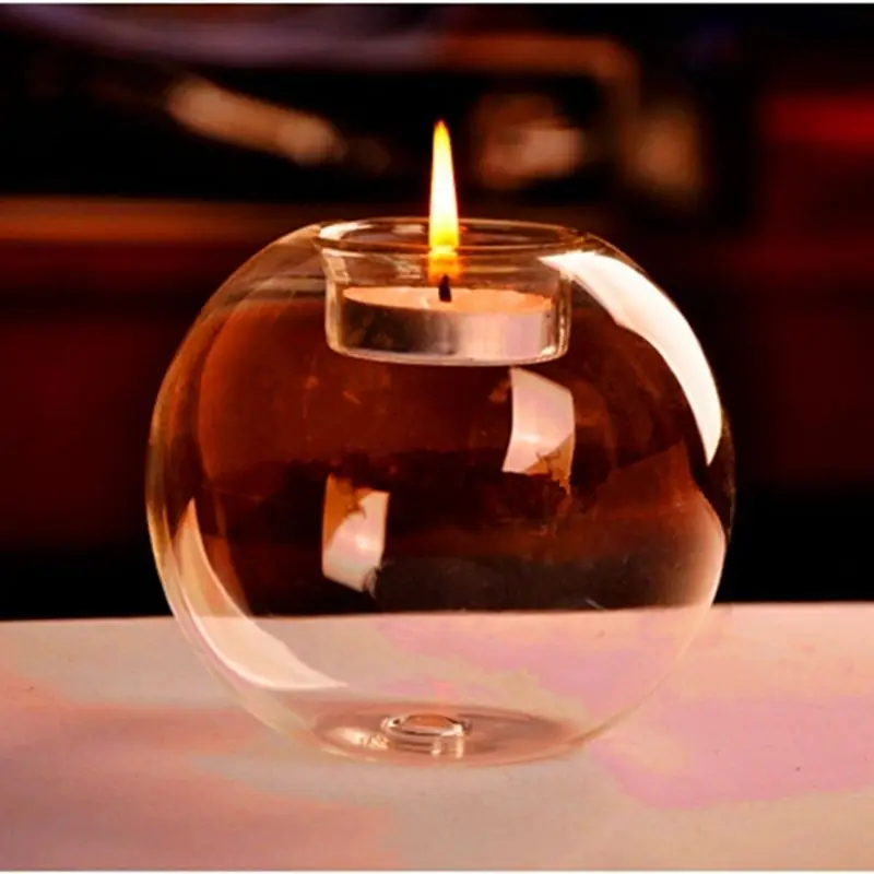 

Romantic Clear Round Hollow Classic Crystal Glass Candle Holder Wedding Transparent Candlestick Dining Home Bar Party Decor