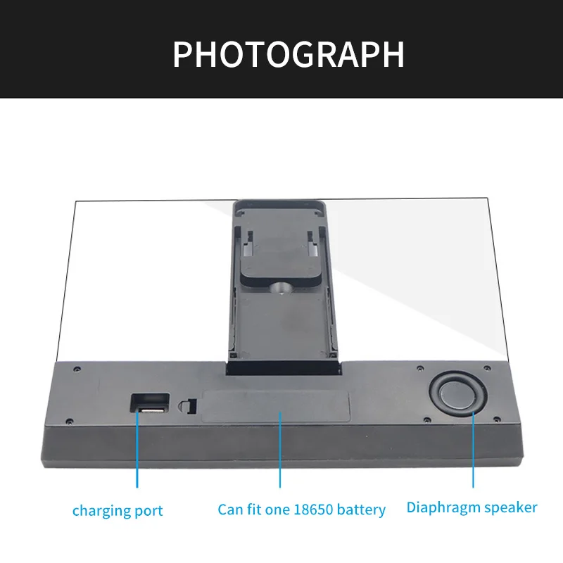 Мобильный увеличитель для экрана телефона Bluetooth стерео динамик видео усилитель usb зарядный интерфейс регулируемый угол Телескопический зажим