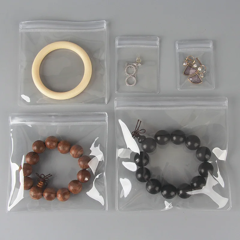 Transparent PVC Jewelry Pouches Bags Clear Anti-Oxidation Zip Lock Earring Pendant Necklace Bracelet Storage Holder 20pcs/lot jewelry packaging bags,jewelry storage bags,jewelry bags