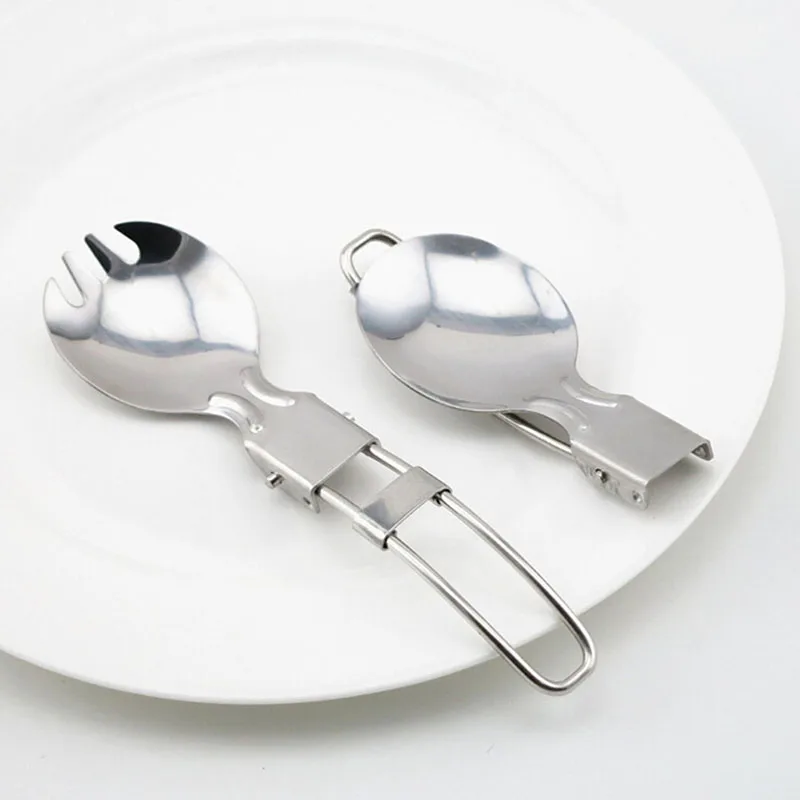Туристическая кулинарная Пикник Открытый Кемпинг складной Spork складные ложка и вилка