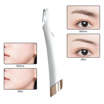 

LED Lighted Facial Expoliator Face Hair Remover Shaver Electric Female Eyebrow Trimmer Razor Painless Expoliates Dead Skin