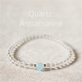 

Lily Jewelry Real Quartz Aquamaine Bracelet 925 Sterling Silver Healing for Weight loss feel happier and health Dropshipping