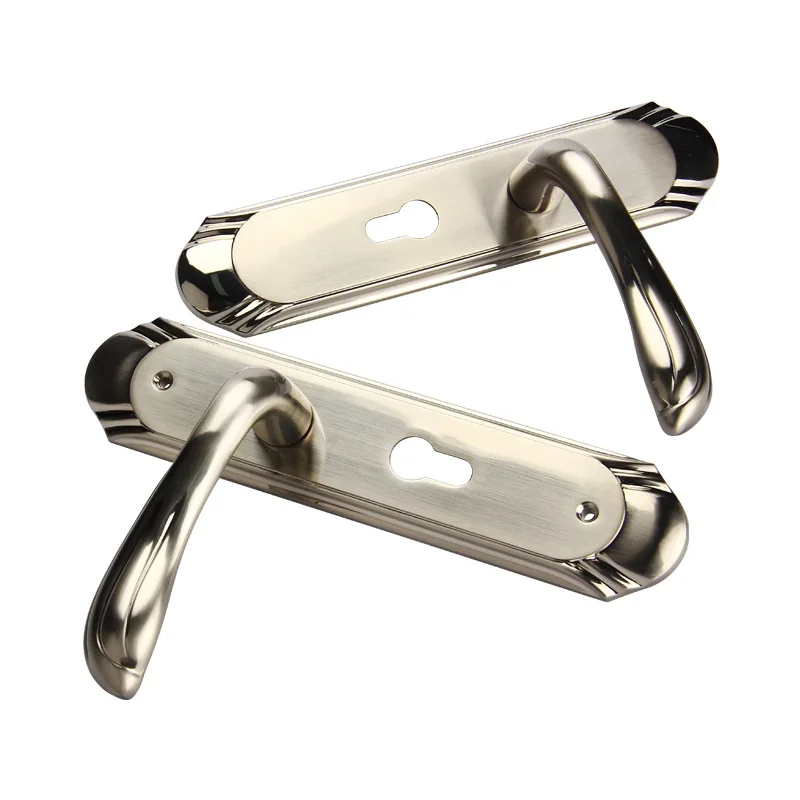 Silver LBA Black Zinc Alloy Personal Protection Home Lock Silent Solid Security Lock Door Latch Living Room Bedroom Door Knob With Lock - Цвет: Silver