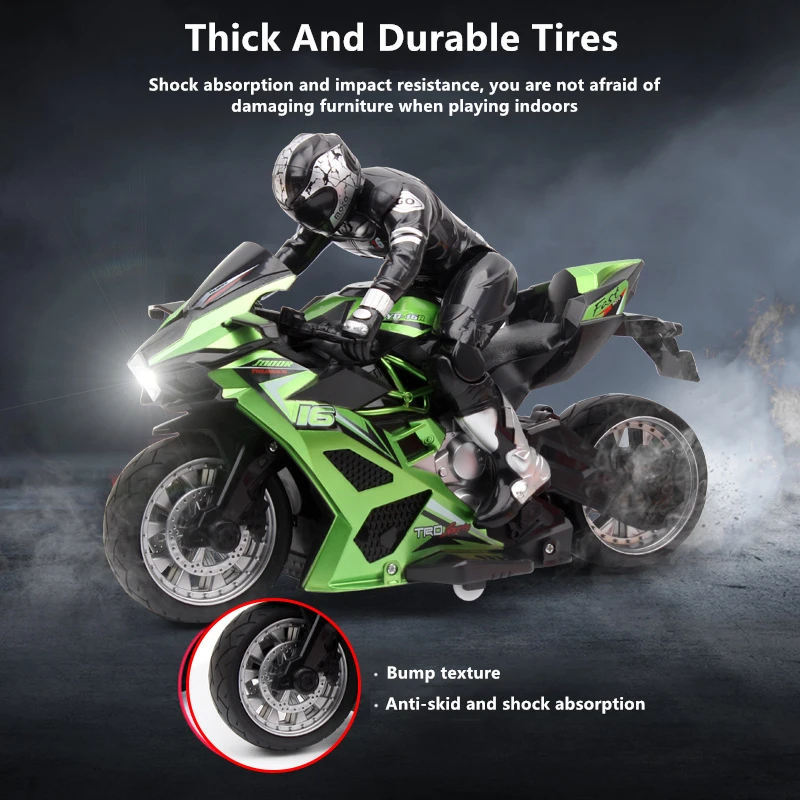 1:10 Scale Simulation Remote Control Motorcycle Shock Absorb Tires Anti-Collision 60Mins Flight Time 80M Control Distance RC Toy 3