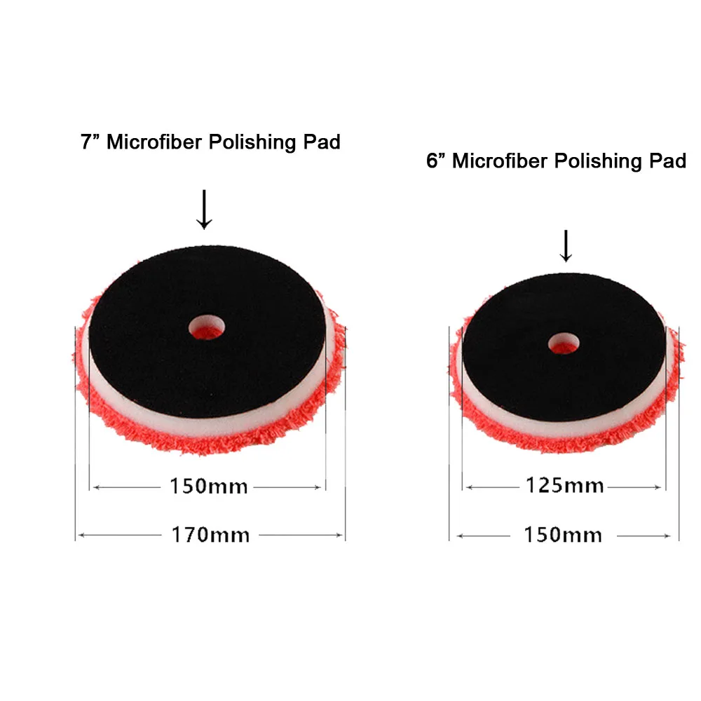3/4/5/6/7Inch Self-adhesive Microfiber Polishing Wheel For DA/RO/GA Car Polisher Automotive Polishing Berets for Cars Body Polis