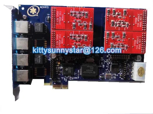 Интерфейс zyvpee AEX410 PCIe 4 порта аналоговая карта Asterisk поддержка Trixbox Elastix FreePBX VPMADT032 EC для PBX VoIP, fxs fxo - Цвет: 4FXO-0FXS