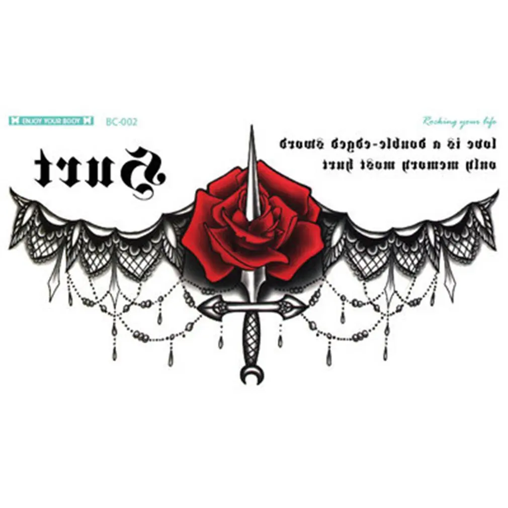 

2018 Hot Sexy Chest Clavicle Tattoos Fashion Disposable Waterproof Sweat-proof Tattoo Sticker Body Art Fake Tattoo