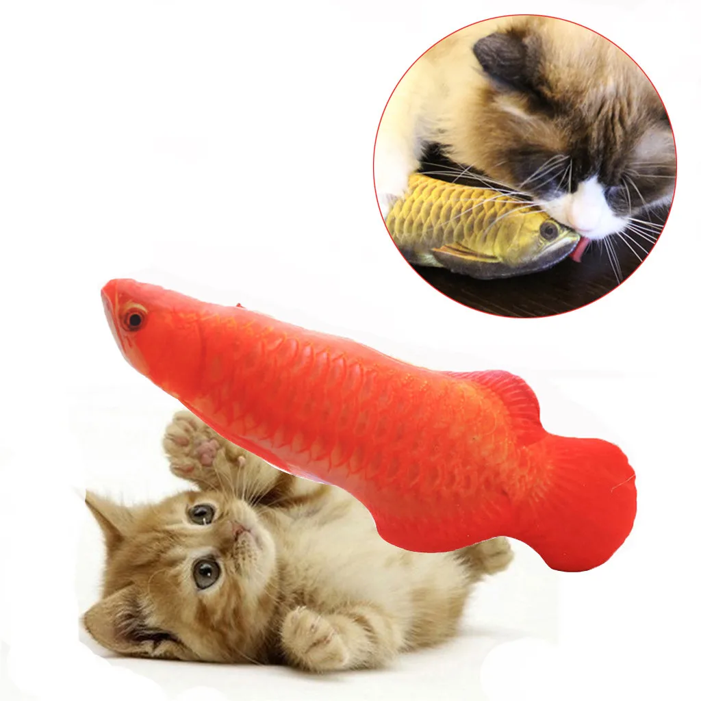 Pet котята жевательные игрушки Для кошек мягкая Игрушка рыба мята интерактивные