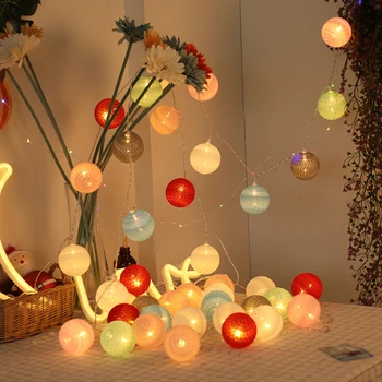 

Party Supplies Durable Festival Fairy Light String Light DIY Cotton Ball Garland Christmas Decor LED Lamp Atmosphere Lamp