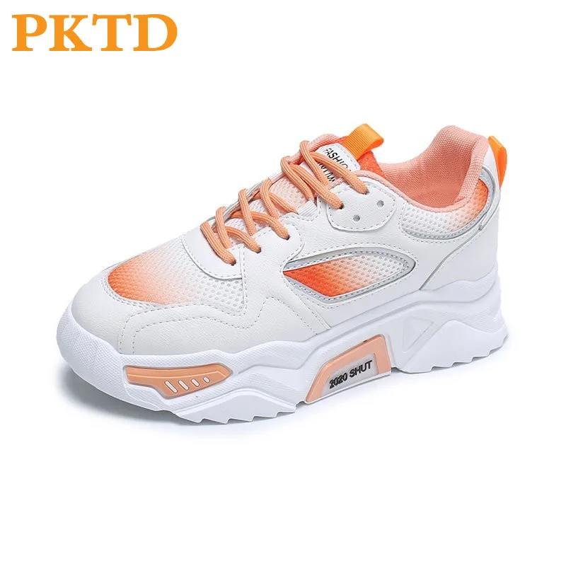 

Women's walking shoes 2020 autumn new British style comfortable breathable white shoes thick bottom students free shipping