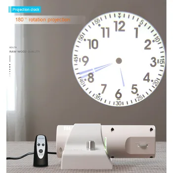 

Home Office Decoration 4 Color Desk Clock with LCD Display Projection Clock Remote Control LED Wall Projection Clock