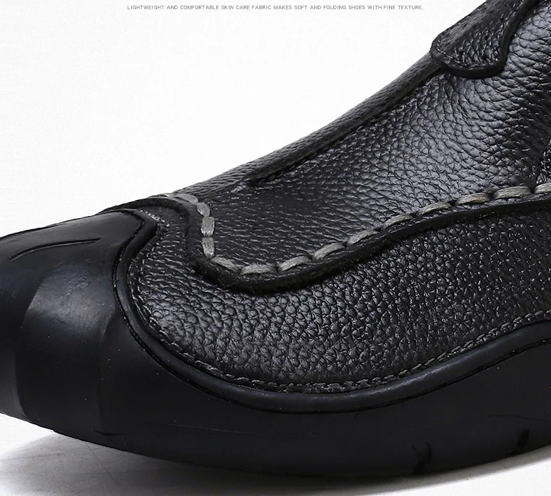 Мужская повседневная обувь из натуральной кожи; Роскошные Брендовые мужские лоферы на плоской подошве; дышащая обувь без шнуровки; Цвет Черный; обувь для вождения