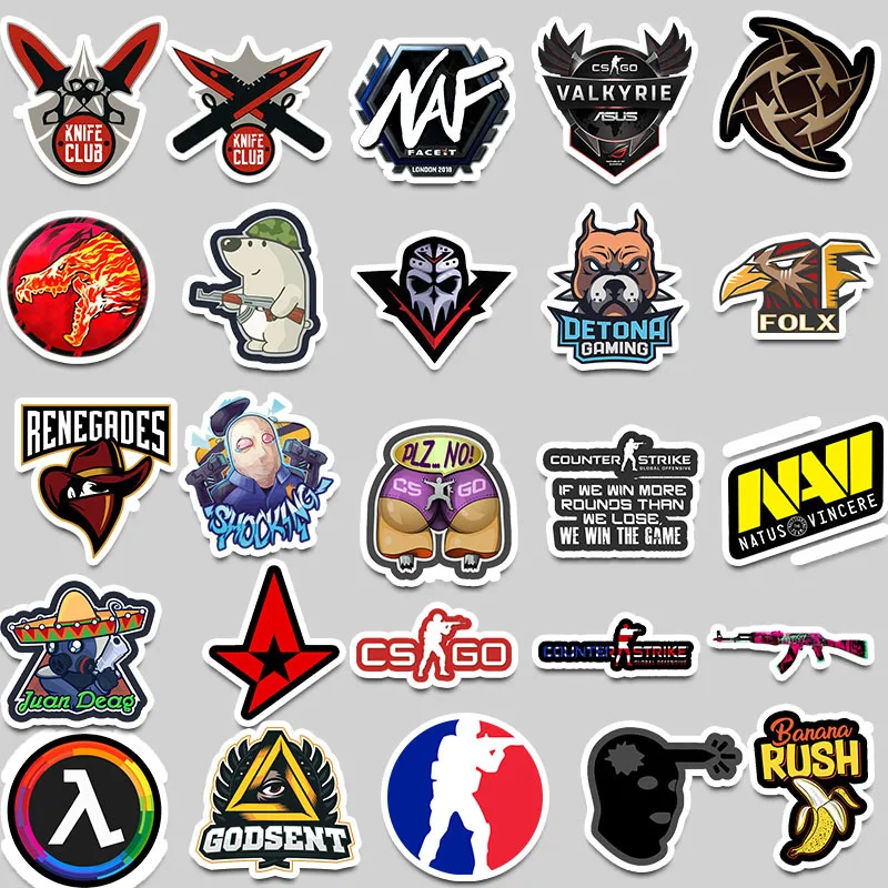 50 шт./лот CS GO наклейка s мотоцикл Аниме игра наклейка для мальчиков ноутбук забавные граффити наклейка s Mix Ретро водонепроницаемый Pegatinas