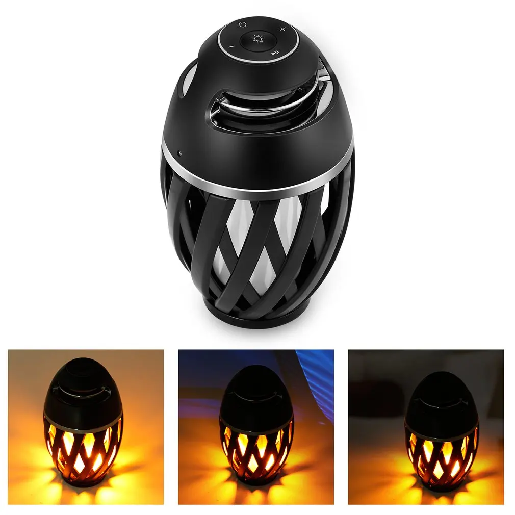 

LED Flame Atmosphere Lamp Bluetooth 4.2 Speaker Supper Bass Stero Loudspeaker Portable Mini Wireless Speakers