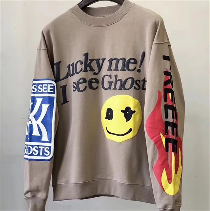 Kanye CPFM. XYZ w. W. C. D. CPFM/Детские свитшоты с изображением призраков для мужчин и женщин; 1:1 Толстовка высокого качества с 3D принтом «Lucky Me I SEE GHOSTS»