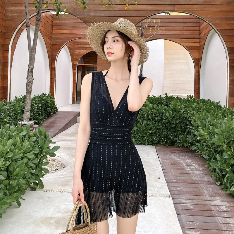 

Swimming Suit Bathing Suits One Peice Swimsuit Women Piece Woman's Swimsuits With Skirt Black Slim Fit Push Up Hot Plus Size